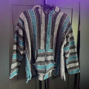 Baja Joe Eco-Woven Striped Zippered Hoodie “Drug Rug”